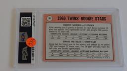 BASEBALL CARD - 1969 TOPPS #99 - TWINS ROOKIES / GRAIG NETTLES / BLACK LOOP ABOVE ''TWINS'' - PSA GR