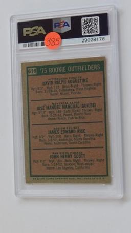 BASEBALL CARD - 1975 TOPPS #616 - ROOKIE OUTFIELDERS / JIM RICE - PSA GRADE 6