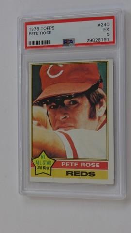 BASEBALL CARD - 1976 TOPPS #240 - PETE ROSE - PSA GRADE 5