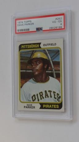 BASEBALL CARD - 1974 TOPPS #252 - DAVE PARKER - PSA GRADE 4