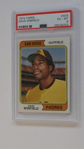 BASEBALL CARD - 1974 TOPPS #456 - DAVE WINFIELD - PSA GRADE 6