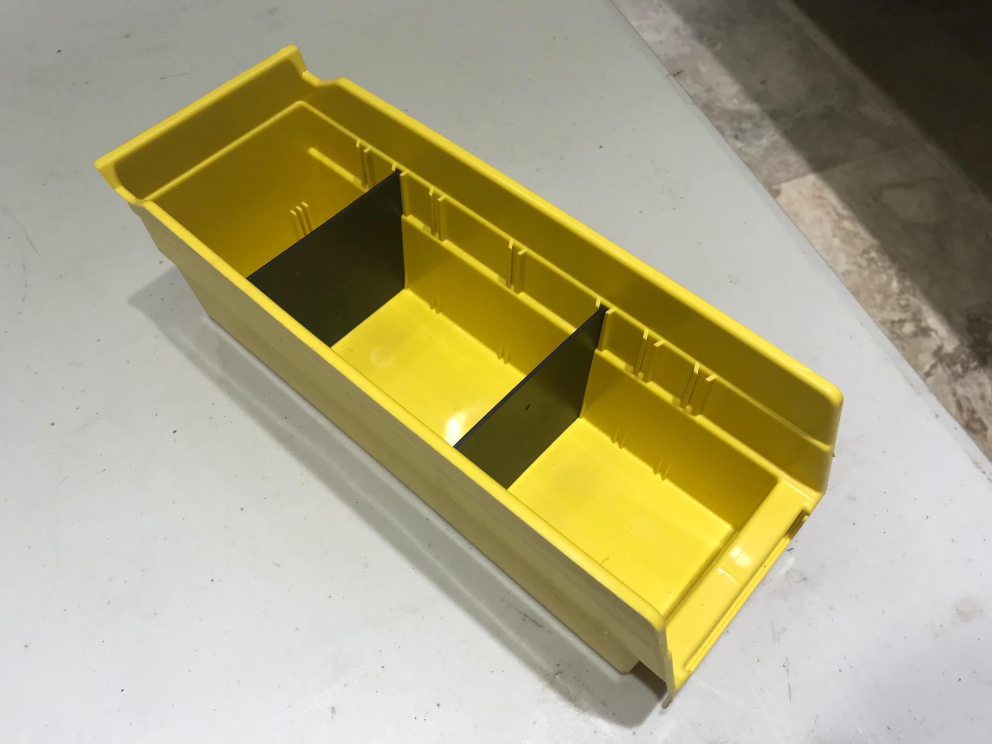 YELLOW 'AKRO-MILS' #30120 BINS WITH 200 DIVIDERS