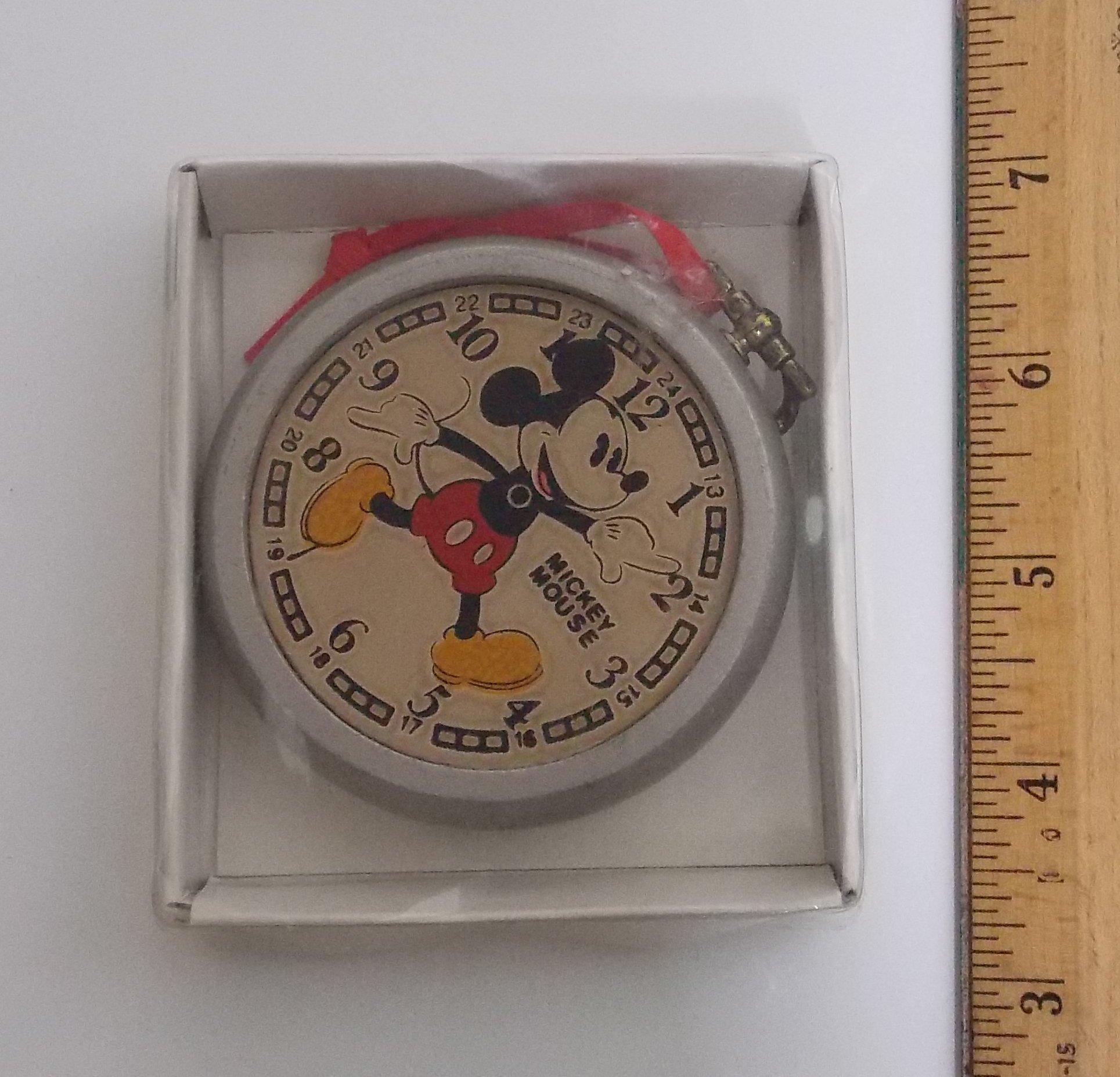 Wooden Kurt & Adler Mickey Mouse Clock Christmas Ornament