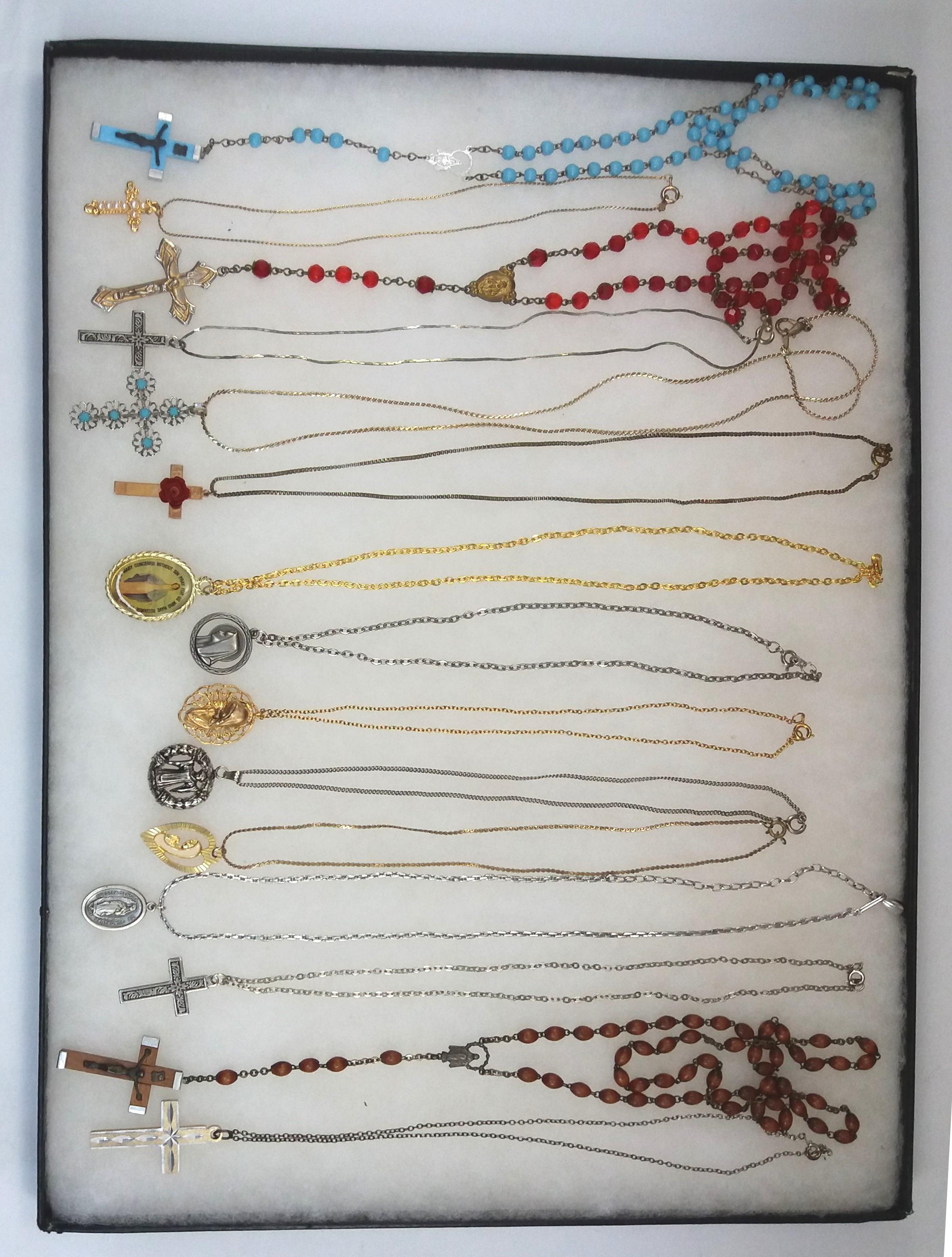 Assorted Lot of Religious Necklaces.