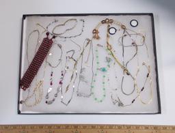 Necklace, Earring, & Bracelet Lot w/ Crystals & Glass Beads