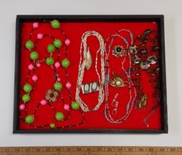 Necklace, Earring, & Brooch Lot w/ Glass Beads