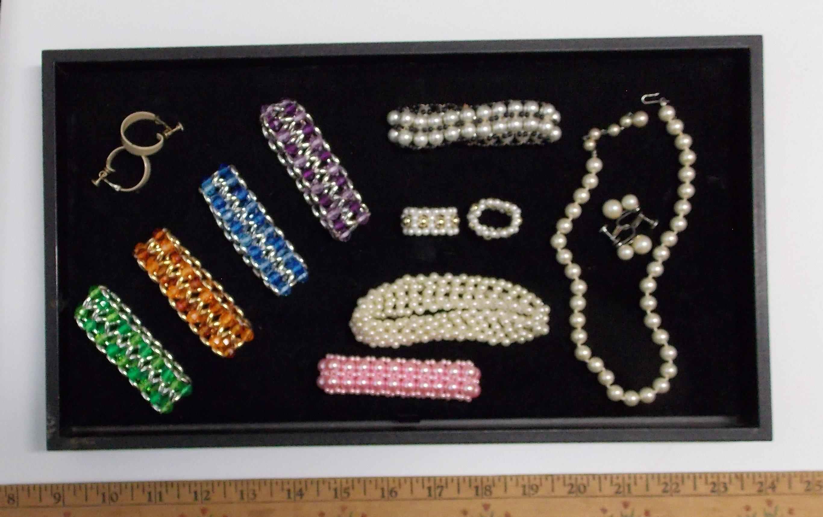 Necklace, Earring, Bracelet, & Ring Lot w/ Colored Beads & Faux Pearls