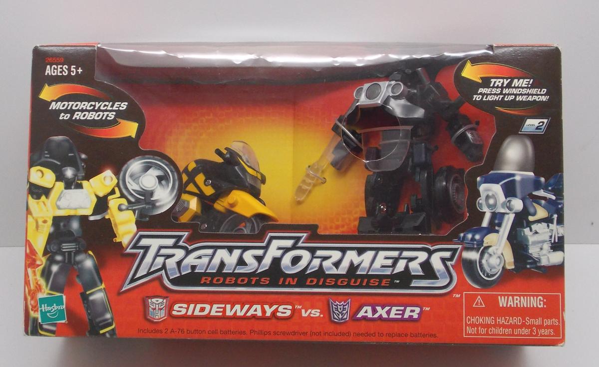 Axer & Sideways Transformers Robots In Disguise Walmart Exclusive Laser Cycle 2 Pack