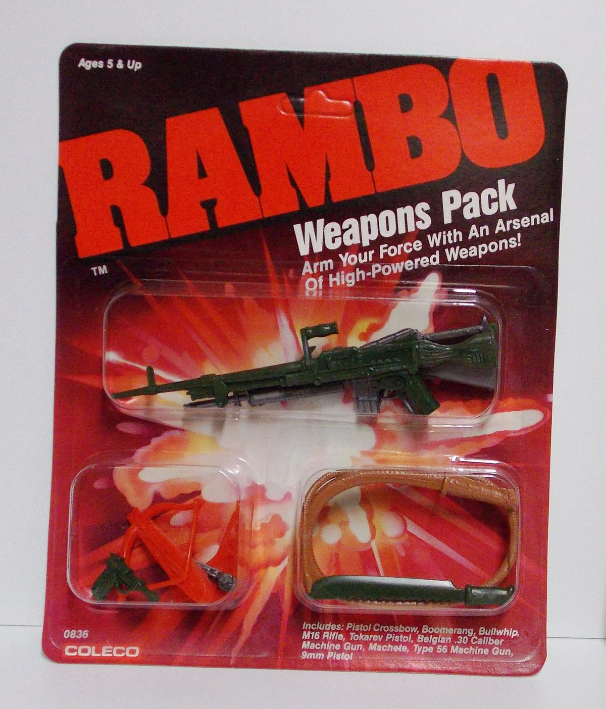 Vintage 1985 Coleco Rambo Action Figure Weapons Pack