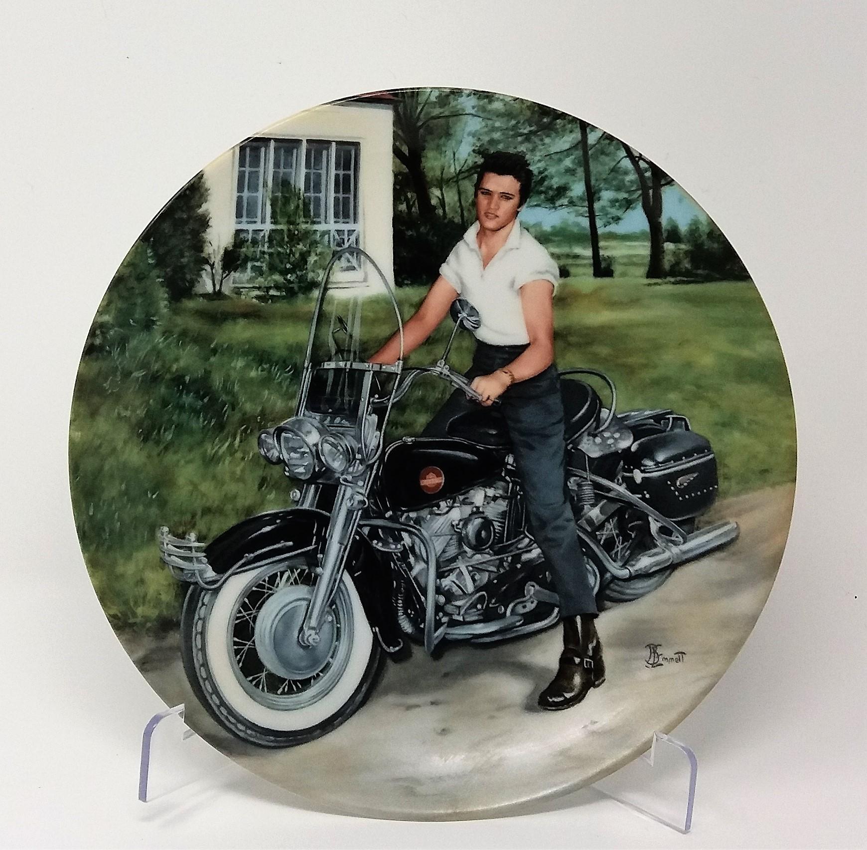 Elvis Presley Collectible Plate "Looking At A Legend: Elvis On His Harley"