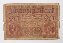 1918 German 20 Mark Note