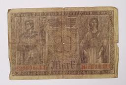 1918 German 20 Mark Note
