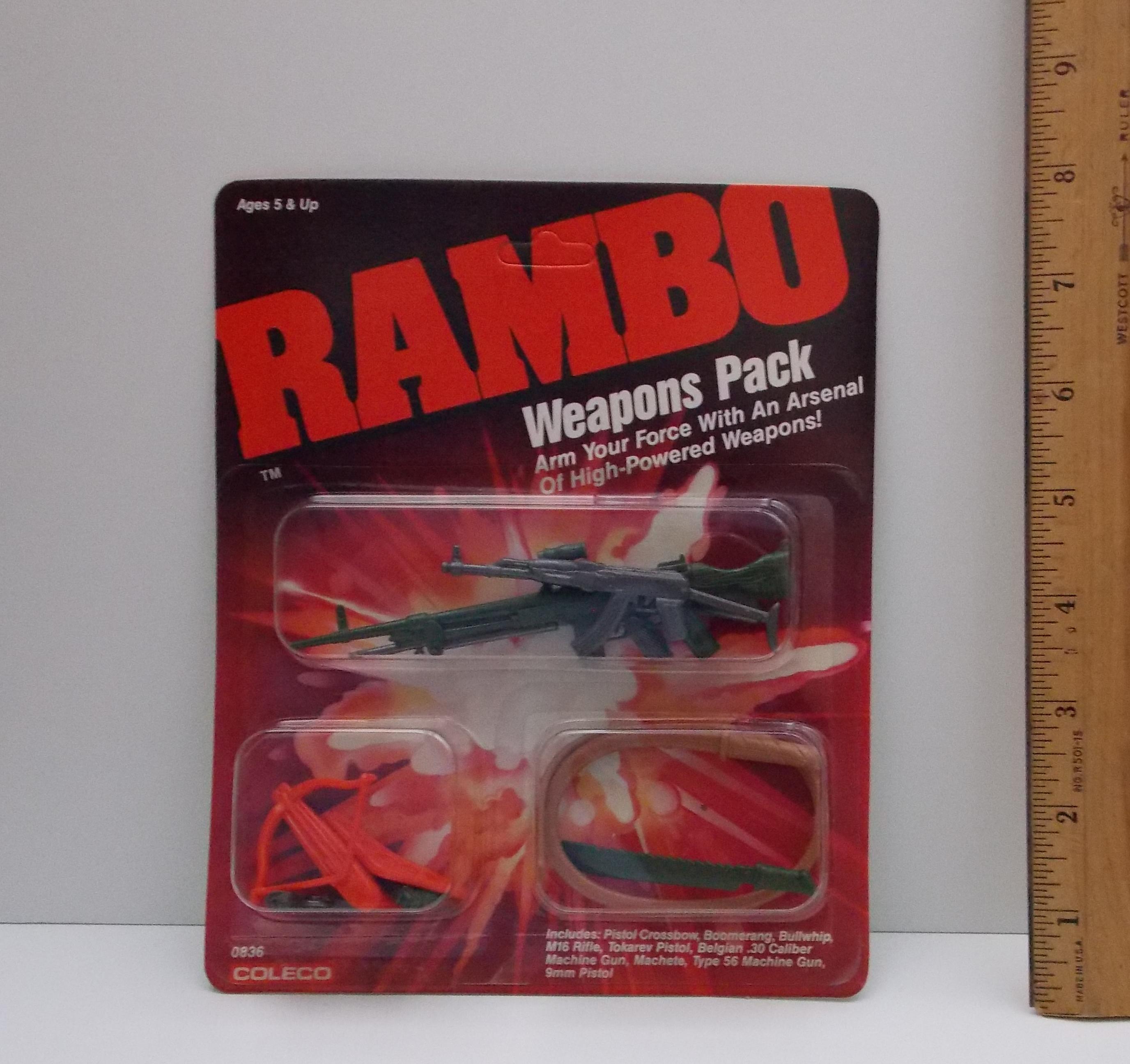 Vintage 1985 Coleco Rambo Action Figure Weapons Pack