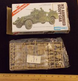 Aurora ESCI - 1/72 Scale M3 Armoured Scout Car Military Vehicle Model Kit