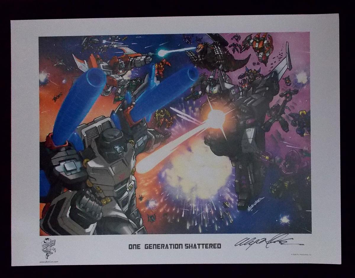 Signed  "One Generation Shattered" Transformers 2008 Botcon Lithograph