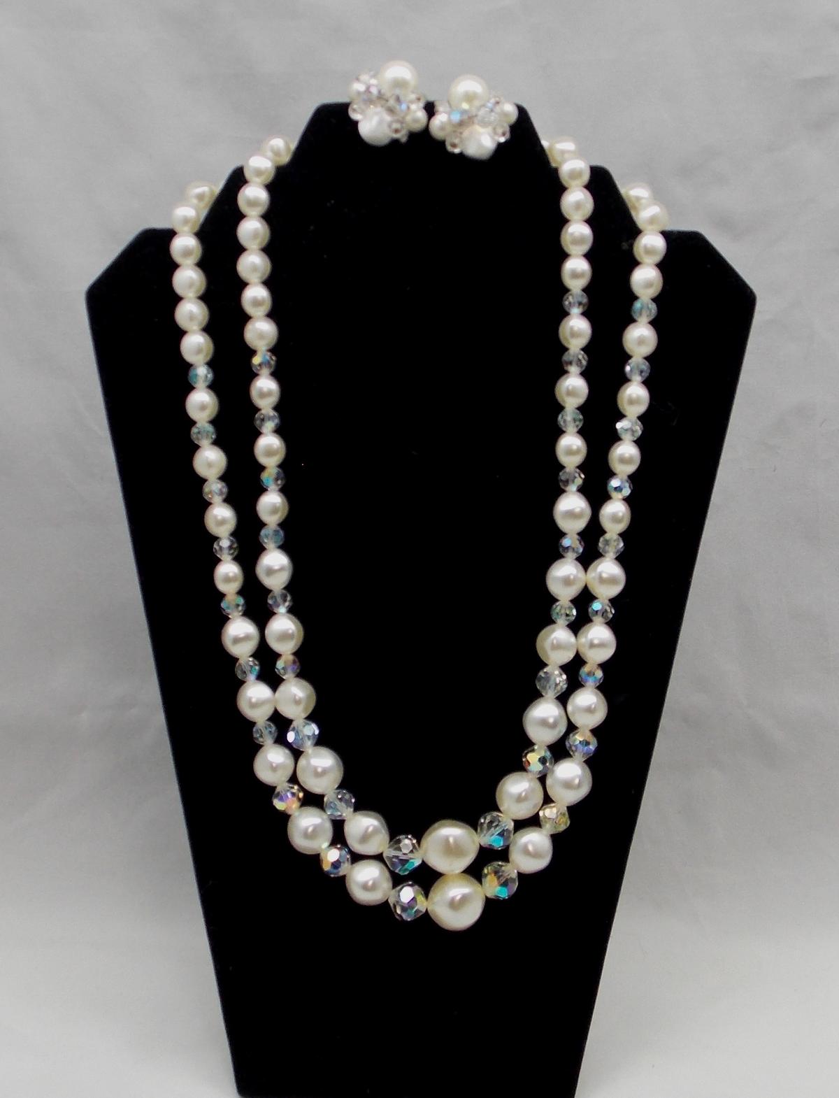 Necklace & Earring Set w/ Faux Pearls