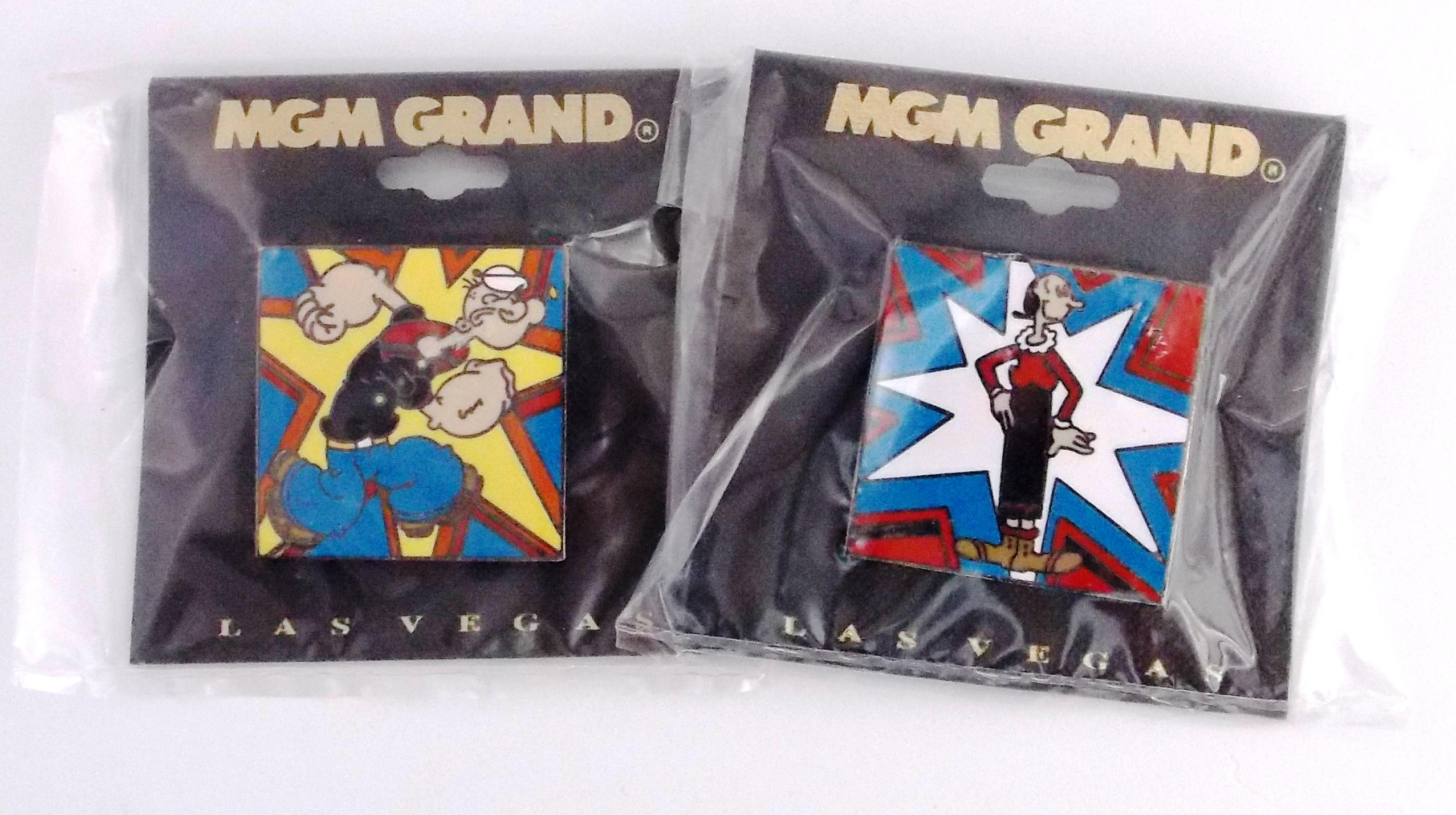 MGM Grand Popeye & Olive Oyl Enamel Pin Set