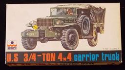 ESCI 1/72 Scale U.S. 3/4 Ton 4X4 Carrier Truck Military Vehicle Model Kit