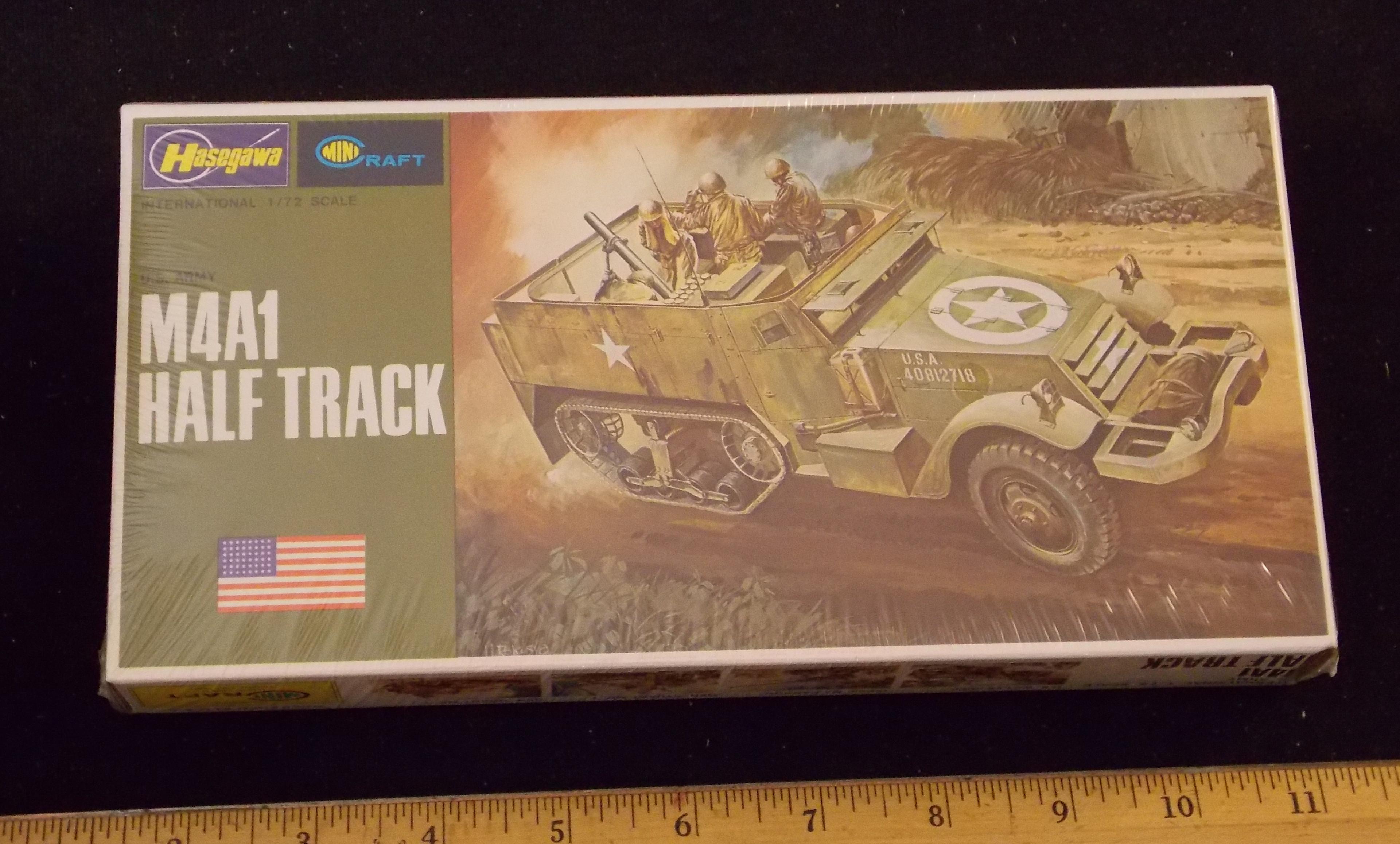 Hasegawa - 1/72 Scale M4A1 Half Track Military Vehicle MiniCraft Model Kit