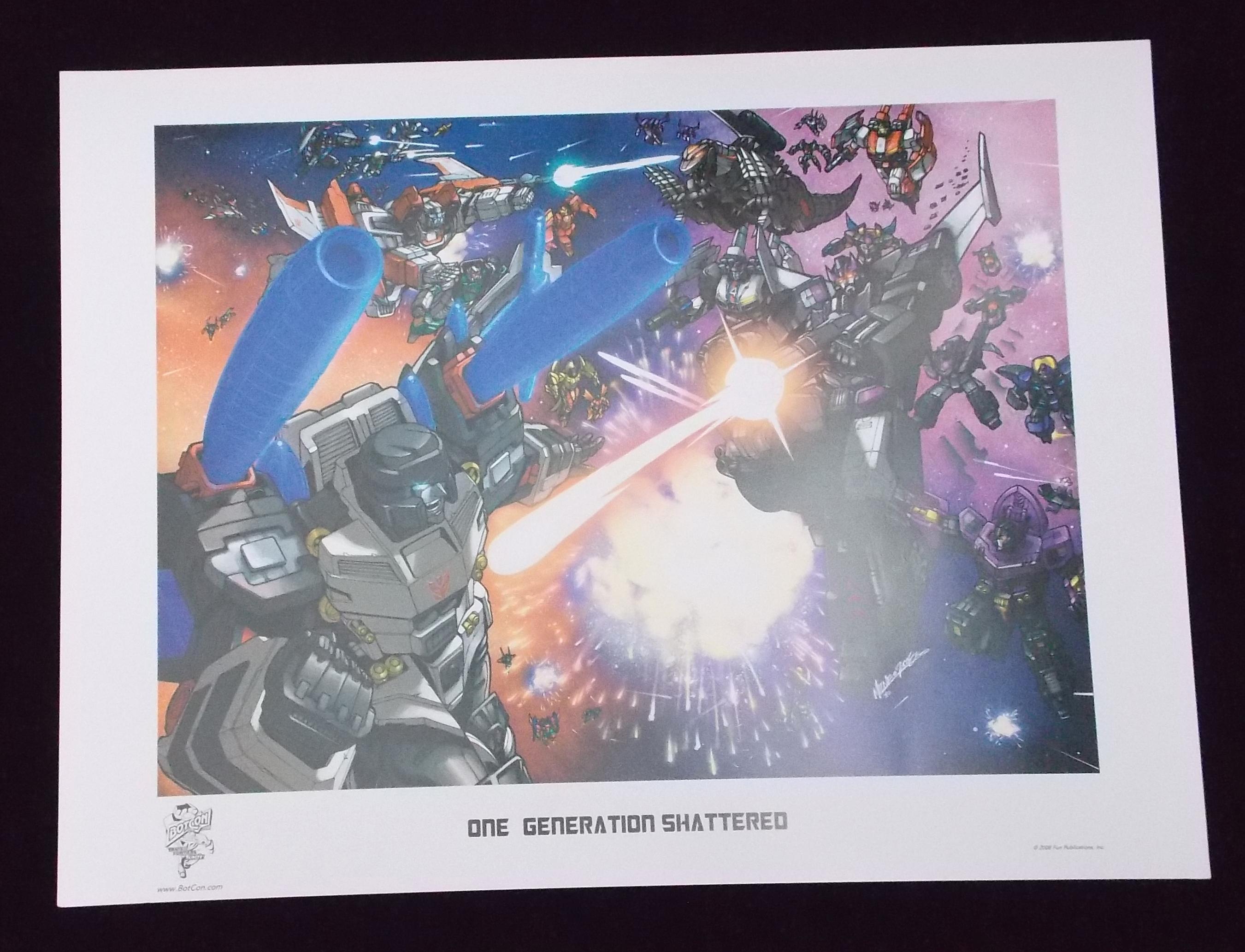 "One Generation Shattered" Transformers 2008 Botcon Lithograph