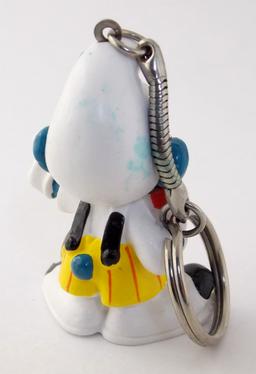 Vintage Clown Smurf PVC Figural Keychain