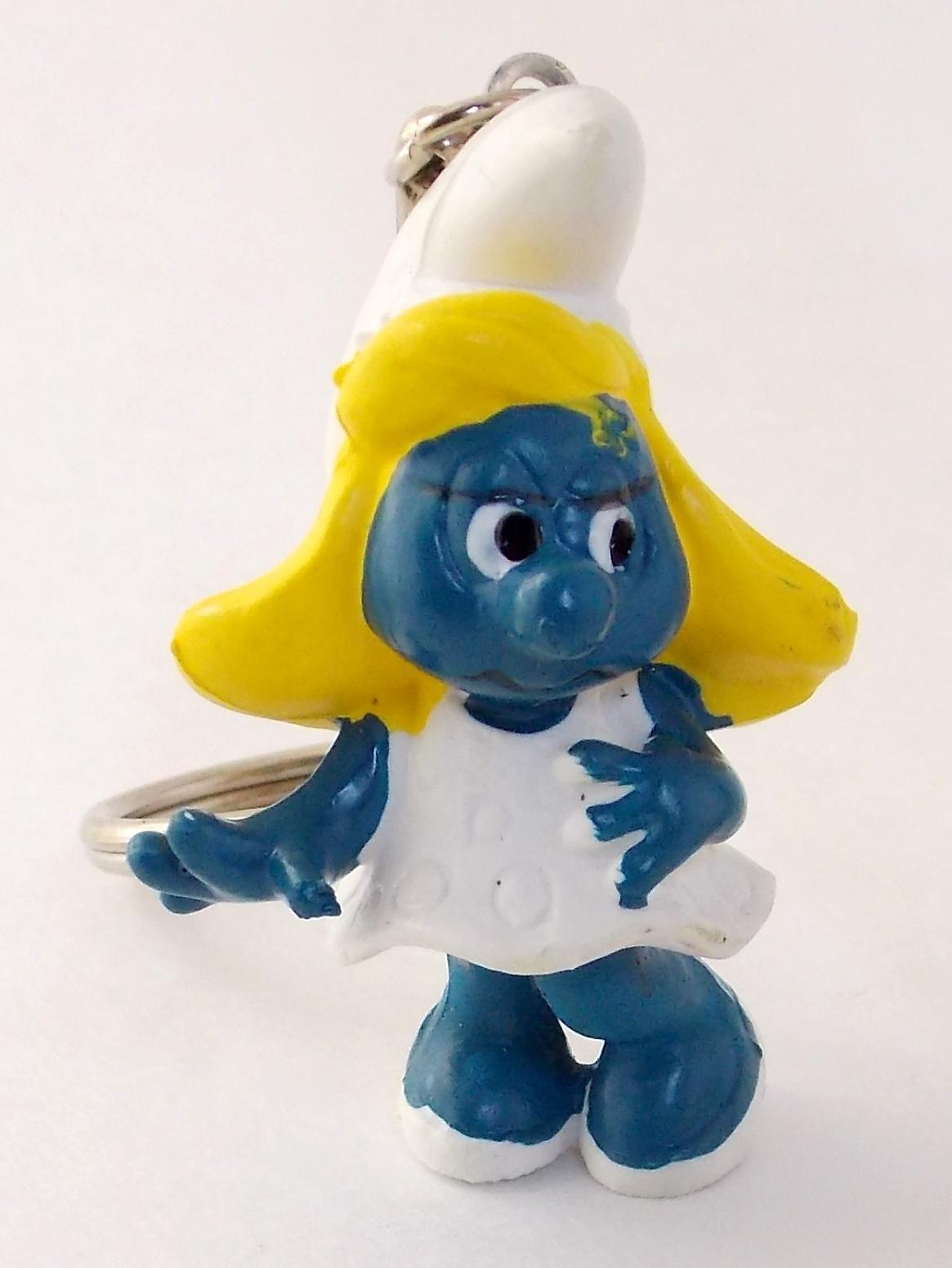 Vintage Smurfette PVC Figural Keychain