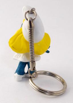 Vintage Smurfette PVC Figural Keychain