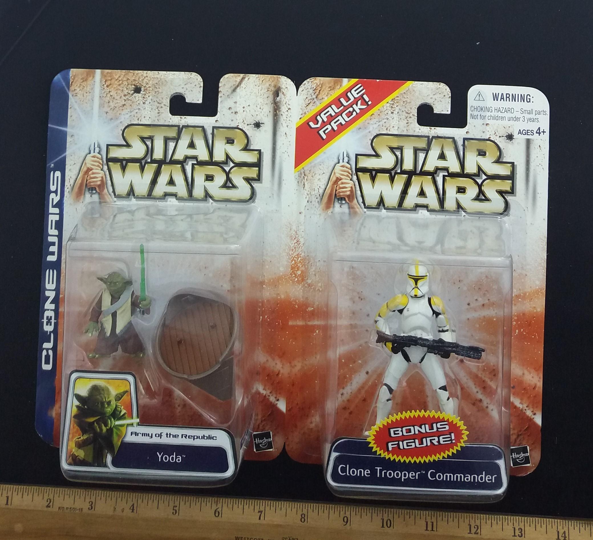 Yoda / Clone Trooper Commander Clone Wars Saga Star Wars Bonus Pack