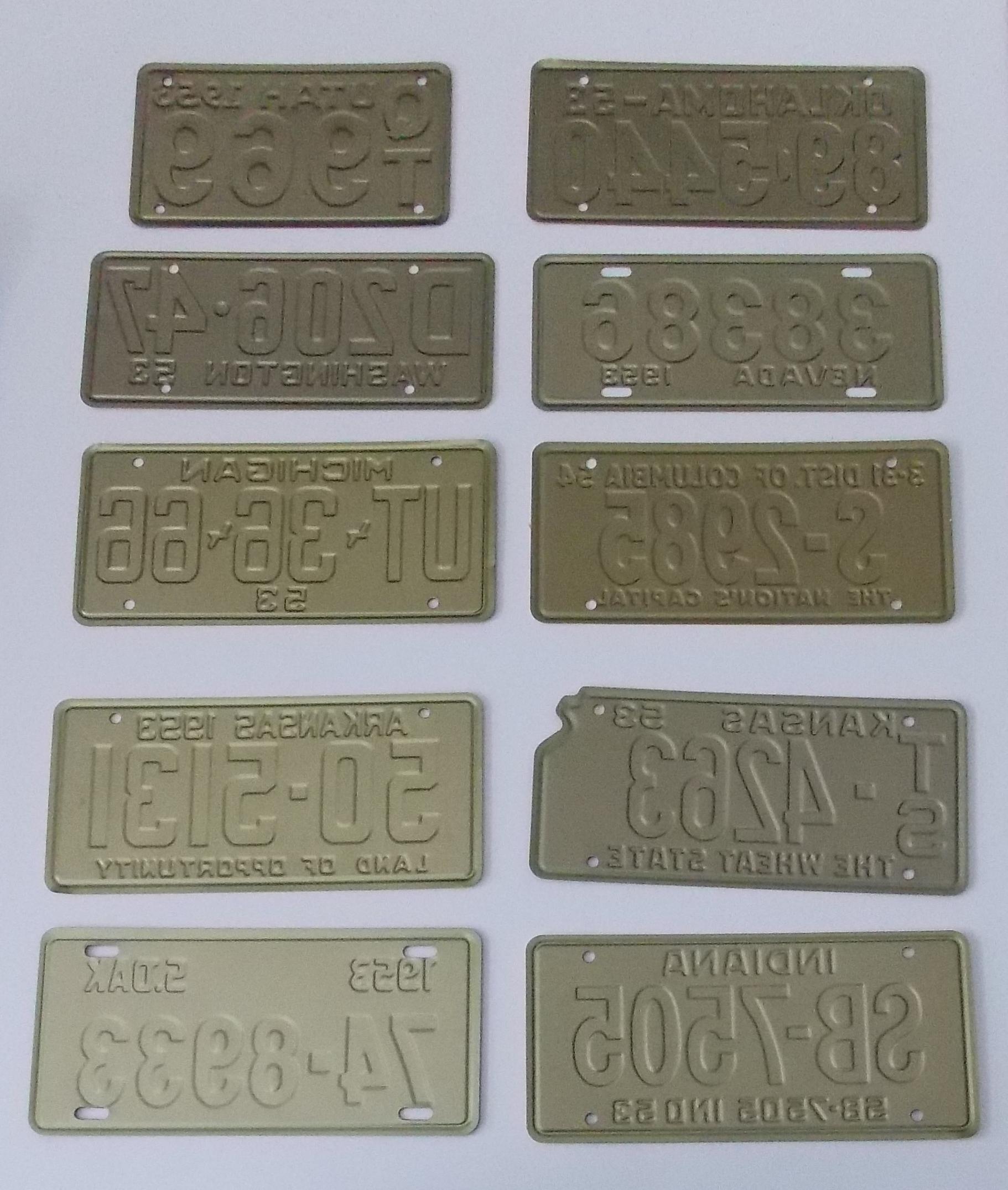 General Mills Miniature License Plates