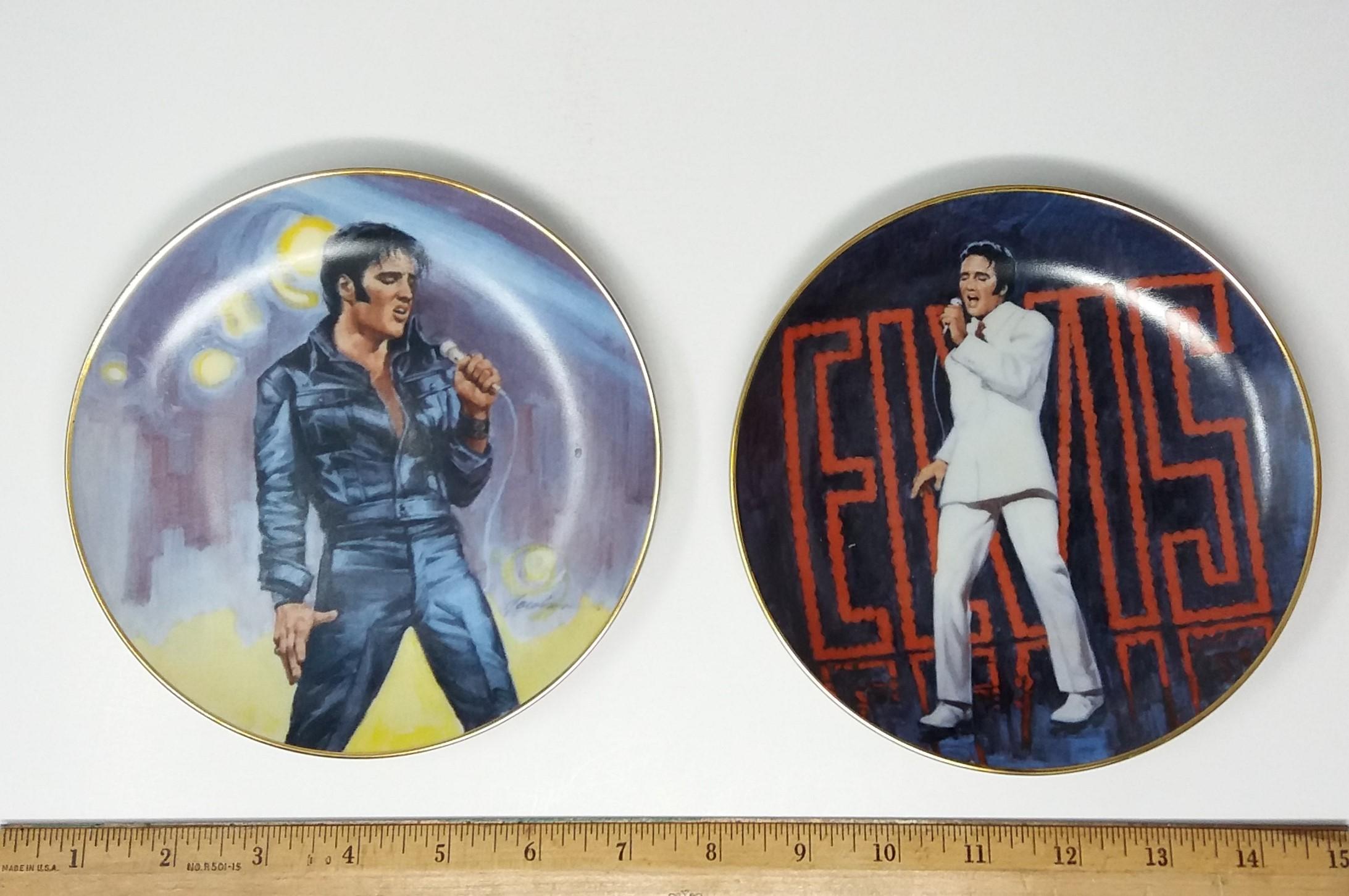 Elvis Presley Collectible Mini Plates "Hound Dog" & "Don't Be Cruel"