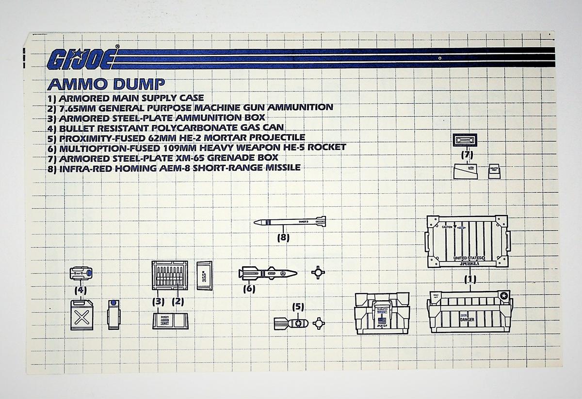 GI Joe Vintage Ammo Dump Original Hasbro Vehicle Blueprints / Instructions Hasbro