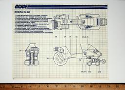 GI Joe Vintage LCV Recon Sled Original Hasbro Vehicle Blueprints / Instructions Hasbro