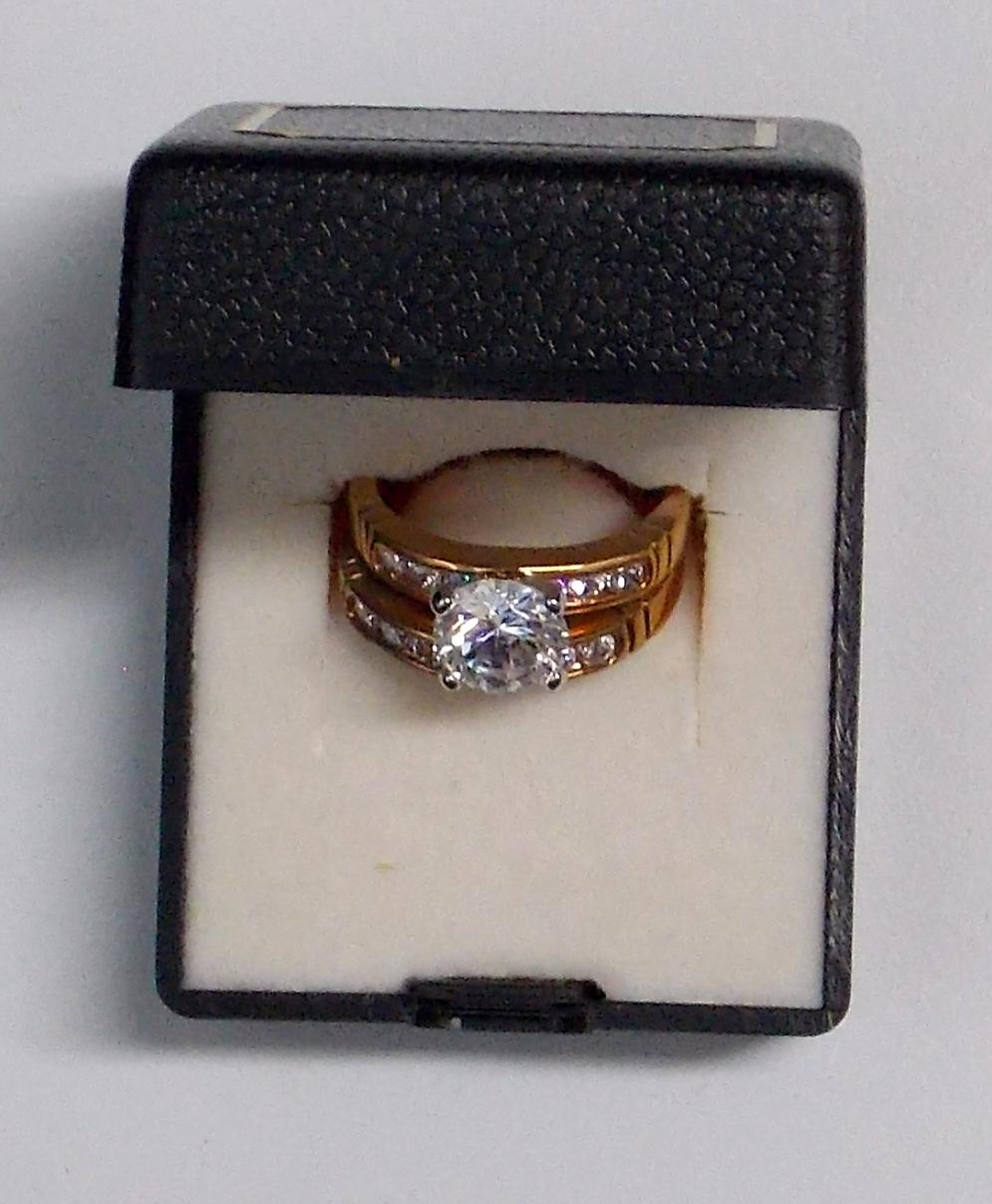 14K Gold Plated 2 pc. Ring Set w/ Original Box