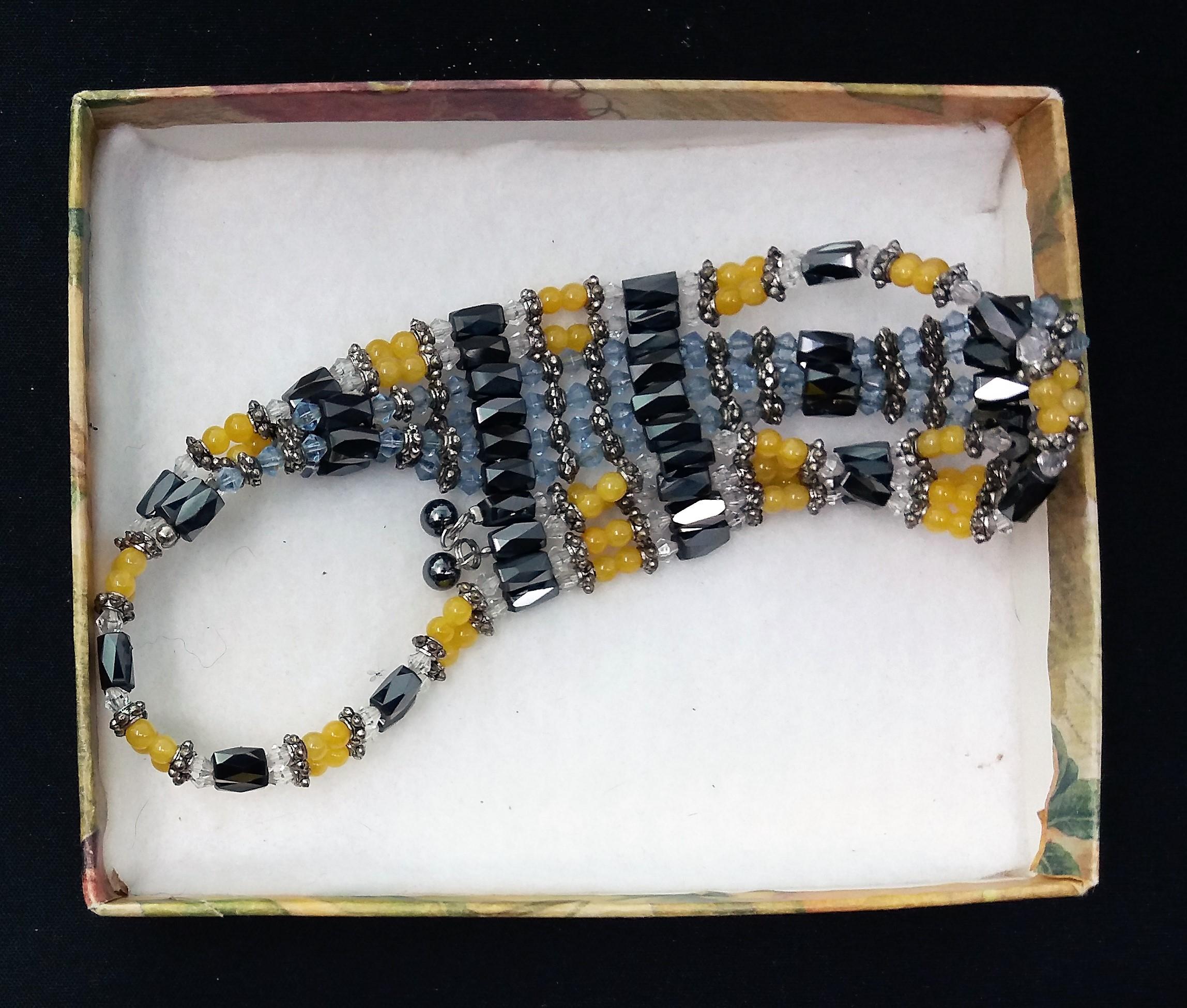 Lot of (2) Yellow & Black Magnetic Bracelet