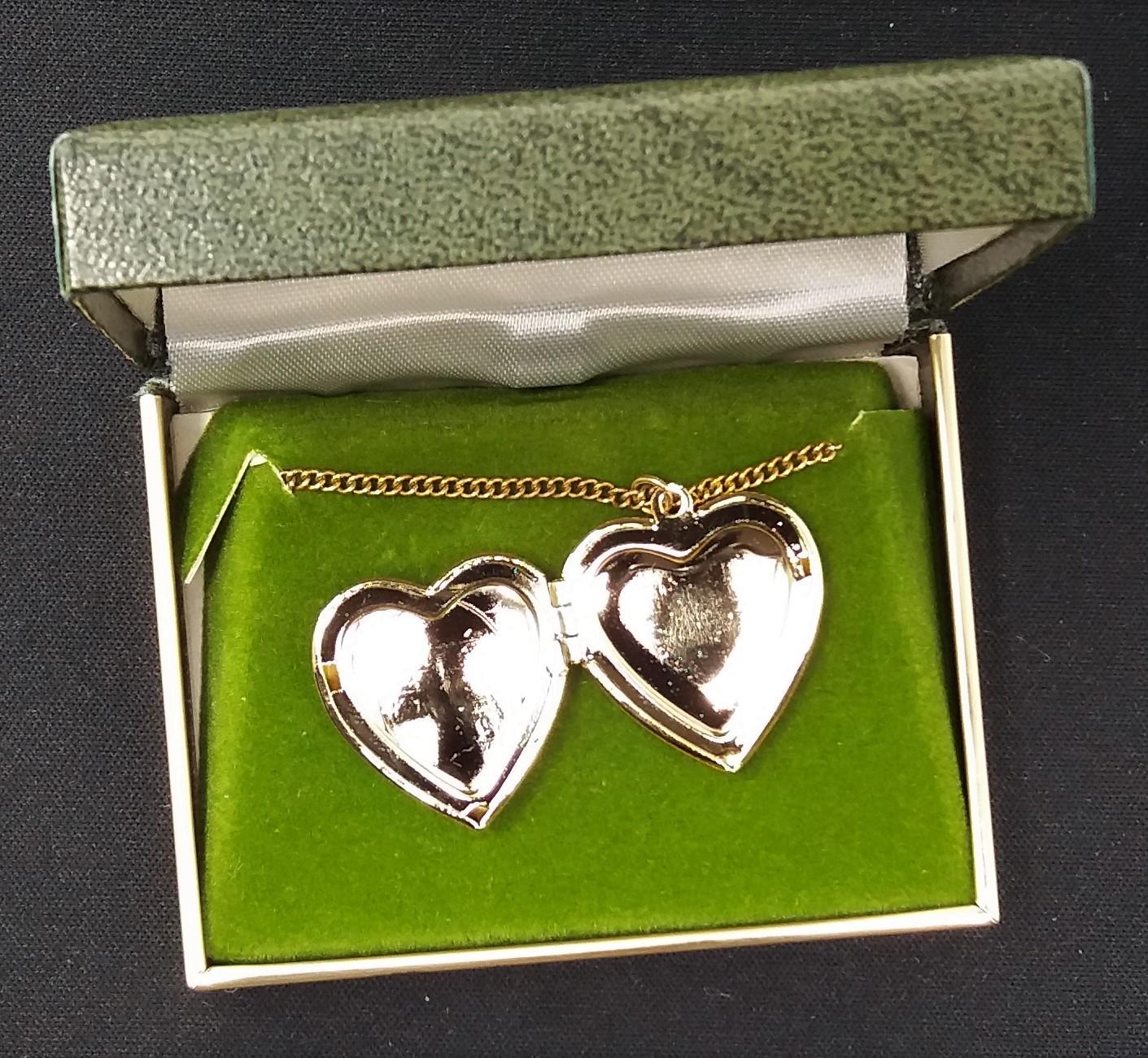 Heart Locket Pendant Necklace w/ Box