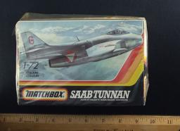 Matchbox 1/72 Scale Saab Tunnan Military Jet Vehicle Model Kit