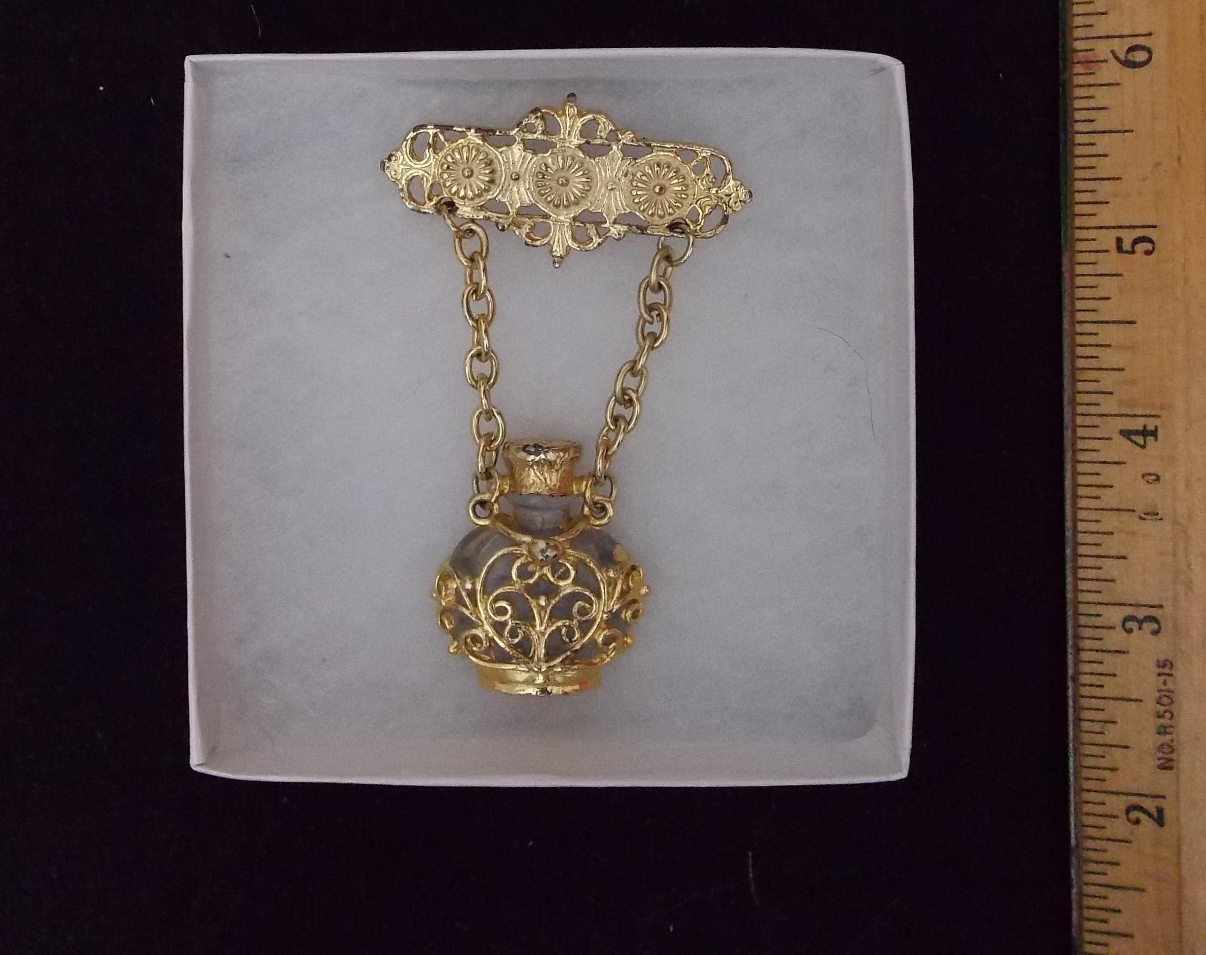 Lapel Brooch w/ Perfume Bottle