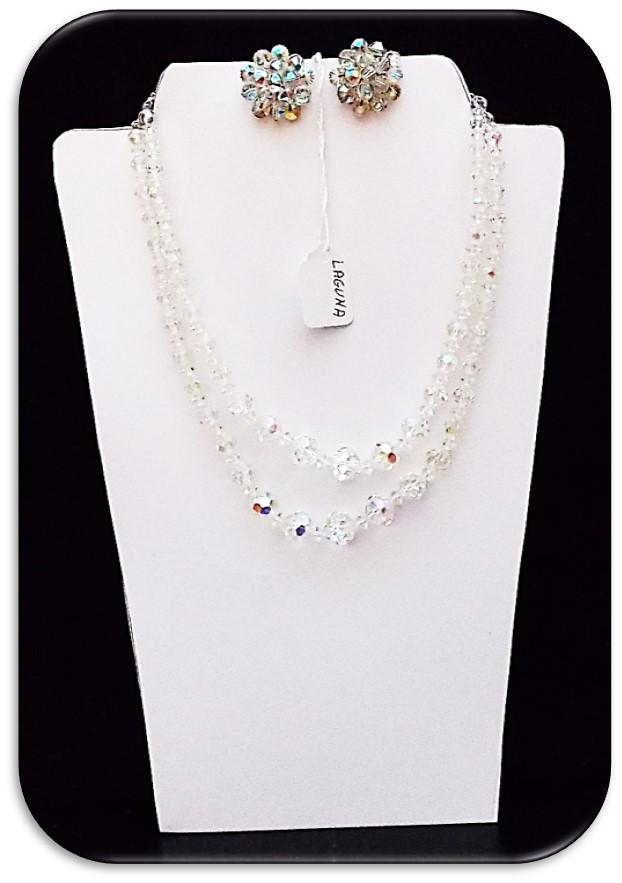 Laguna Necklace & Earring set w/ Aurora Borealis Crystal