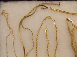 Lot of 14K Gold Plated Necklaces & Bracelets