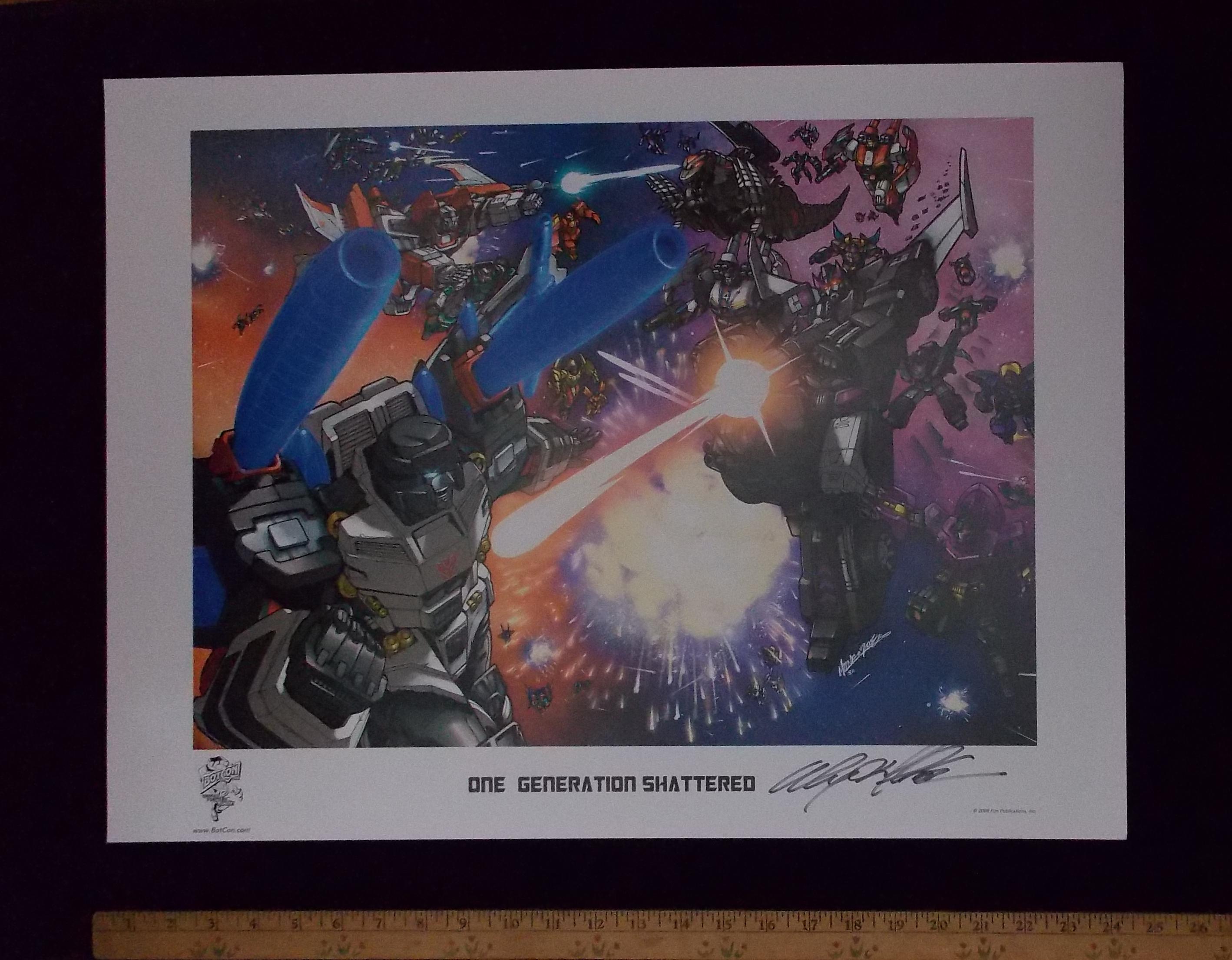 Signed  "One Generation Shattered" Transformers 2008 Botcon Lithograph