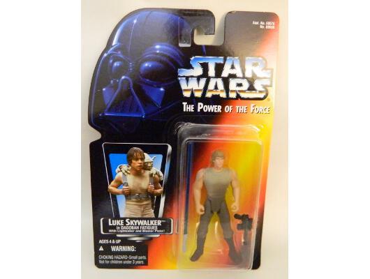 Star Wars Luke Skywalker in Dagobah Fatigues Power of the Force Orange Carded Figure