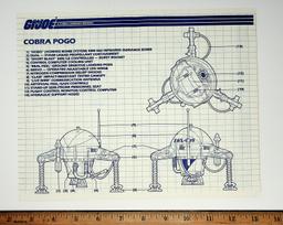 GI Joe Vintage Cobra Pogo Original Hasbro Vehicle Blueprints / Instructions Hasbro