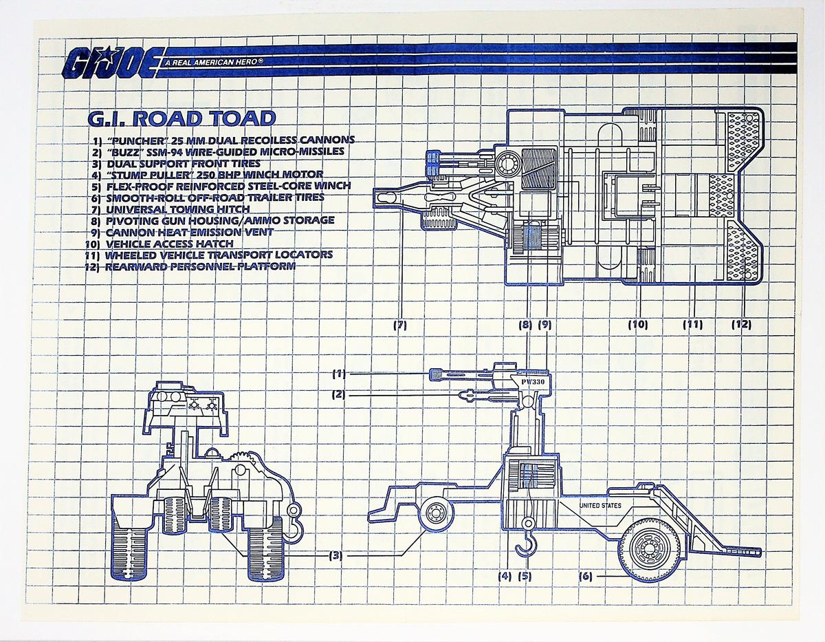 GI Joe Vintage Road Toad Original Hasbro Vehicle Blueprints / Instructions Hasbro