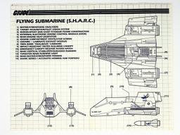 GI Joe Vintage SHARC FLying Submarine Original Hasbro Vehicle Blueprints / Instructions Hasbro