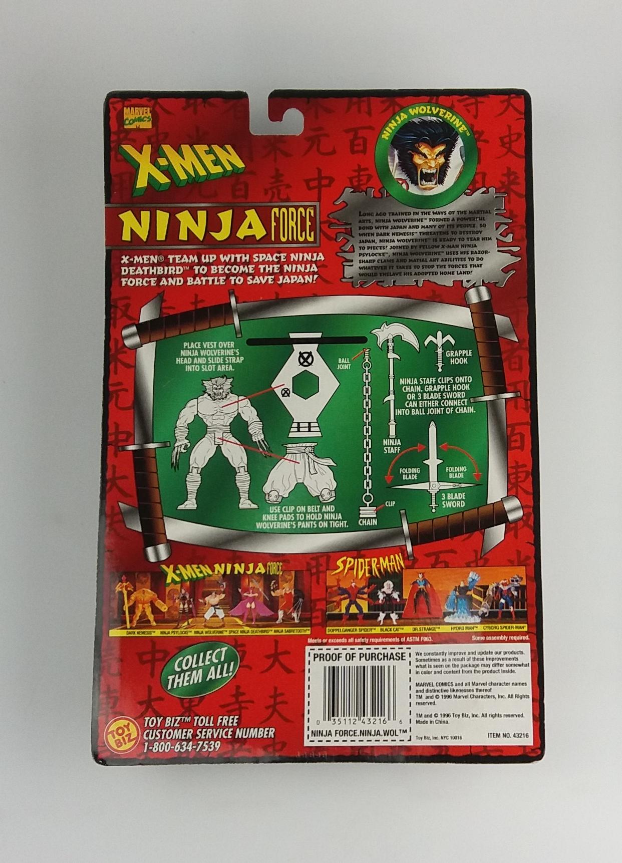 Ninja Wolverine Marvel X-Men Ninja Force Carded Toy Biz Action Figure