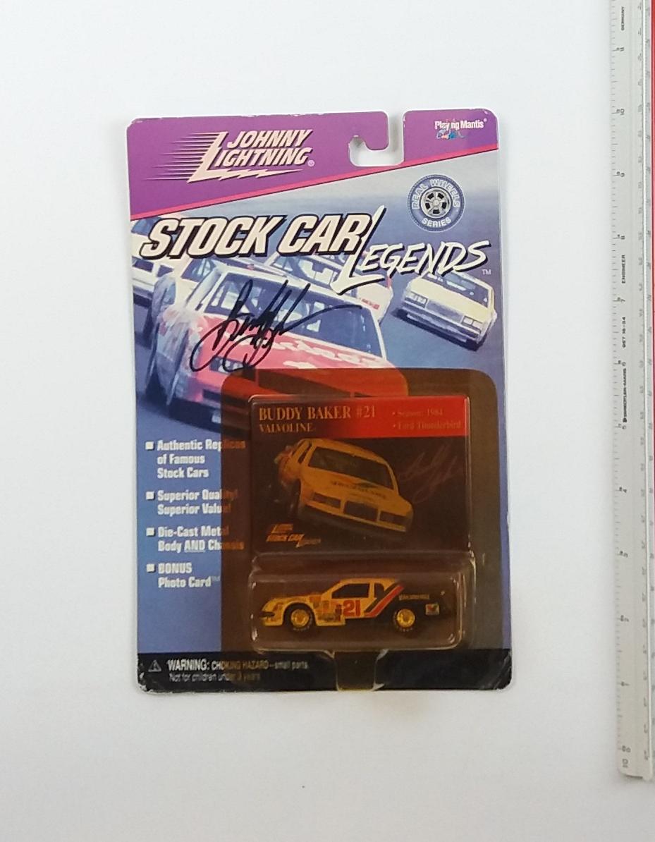 Signed Johnny Lightning Buddy Baker #21 Stock Car Legends Collectible Diecast Car