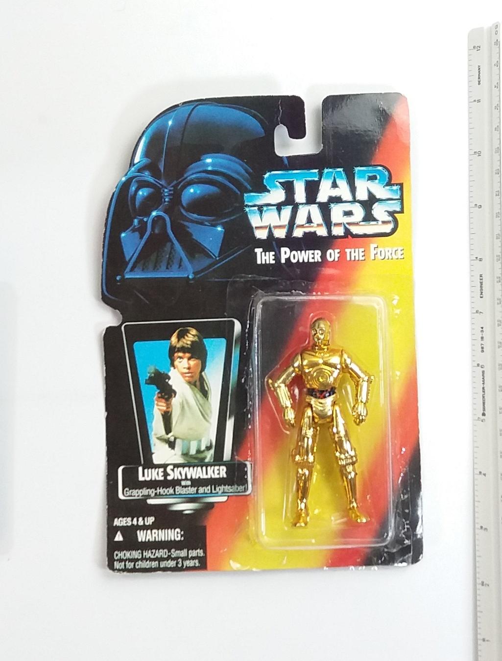 C-3P0 Bootleg Star Wars Action Figure on Farmboy Luke POTF Card