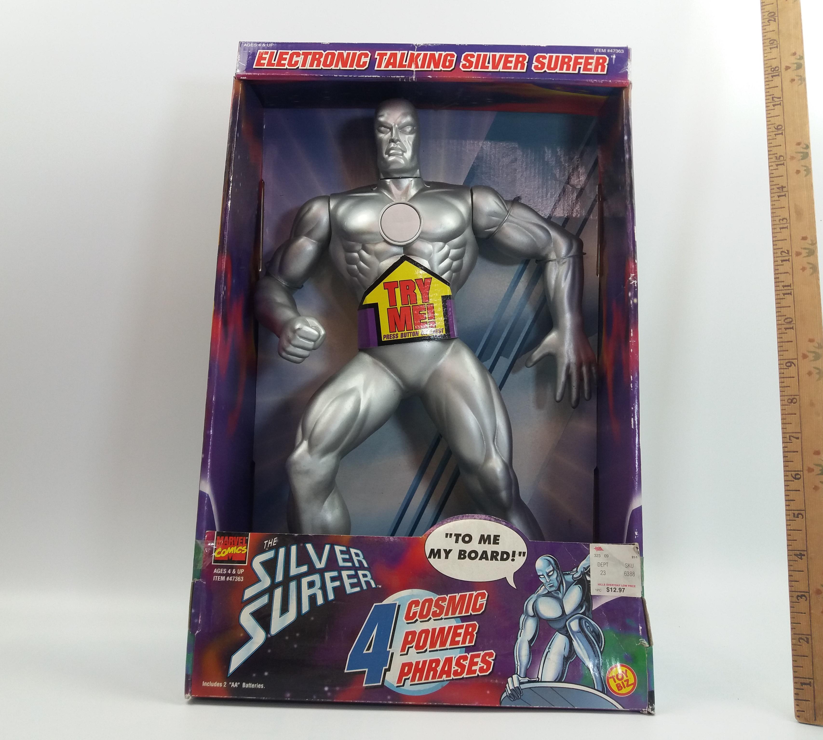 Electronc Talking Silver Surfer 16" Toy Biz Action Figure