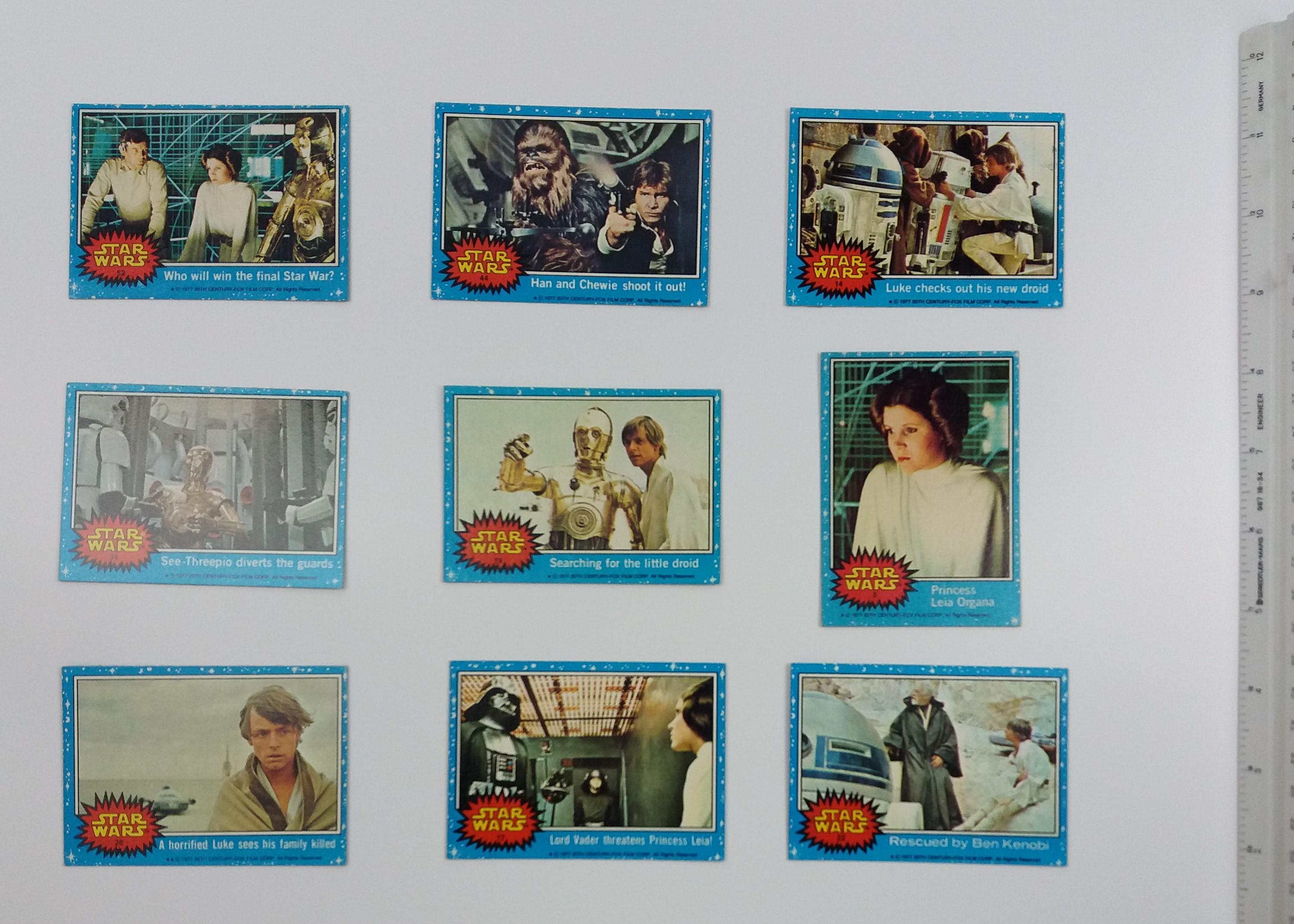 1977 Star Wars Topps Trading Cards Grouping