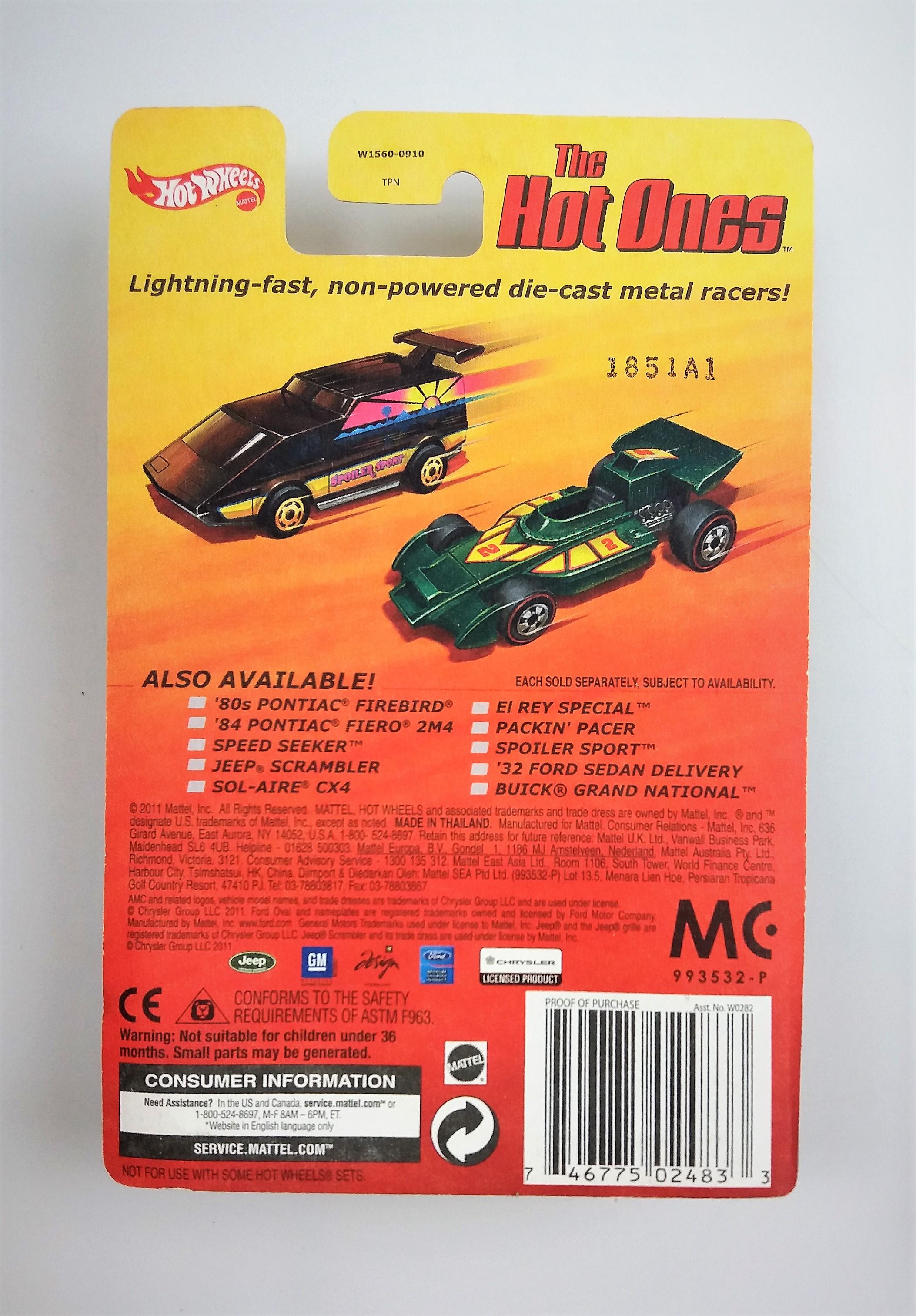 2011 Spoiler Sport Black Hot Wheels The Hot Ones Collectible Diecast Car